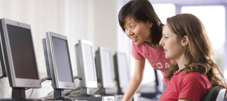 Students at computer