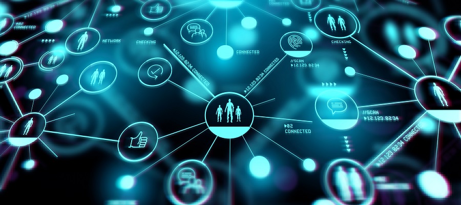 Diagram with people & relationships as nodes in a network